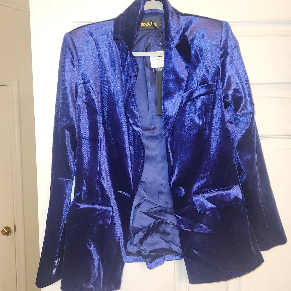 Monnalisa Women's Velvet Jacket - Royal Blue